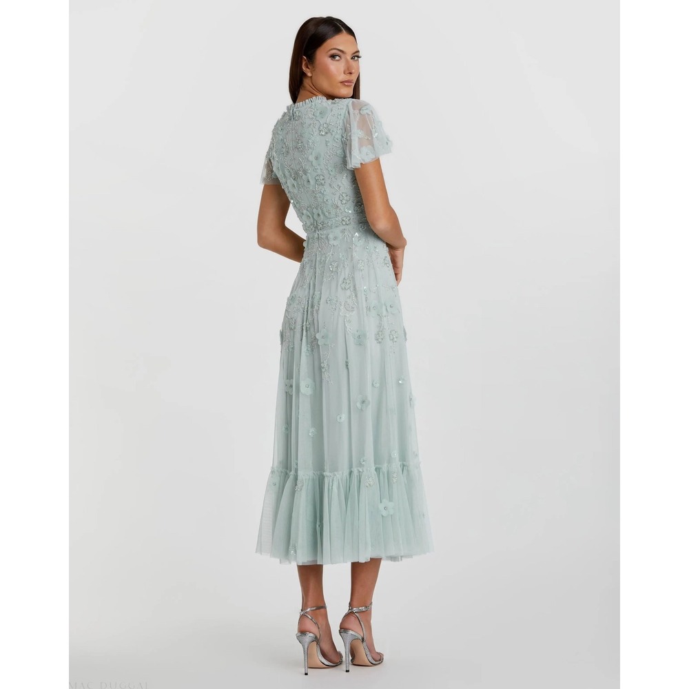 Mac Duggal Mint Green Embellished Midi Dress - Picture 9 of 12